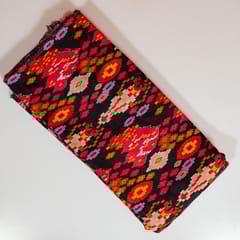 Black Colour Dola Silk Digital Printed Fabric