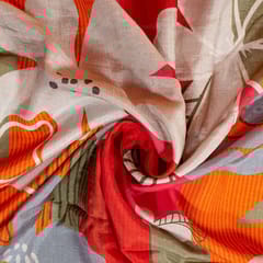 Multi Colour Dola Silk Digital Printed Fabric