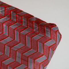 Grey Colour Dola Silk Digital Printed Fabric