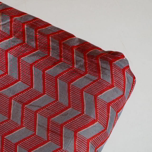 Grey Colour Dola Silk Digital Printed Fabric