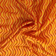 Yellow Colour Dola Silk Digital Printed Fabric