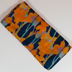 Blue Colour Dola Silk Digital Printed Fabric