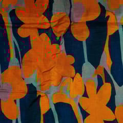 Blue Colour Dola Silk Digital Printed Fabric