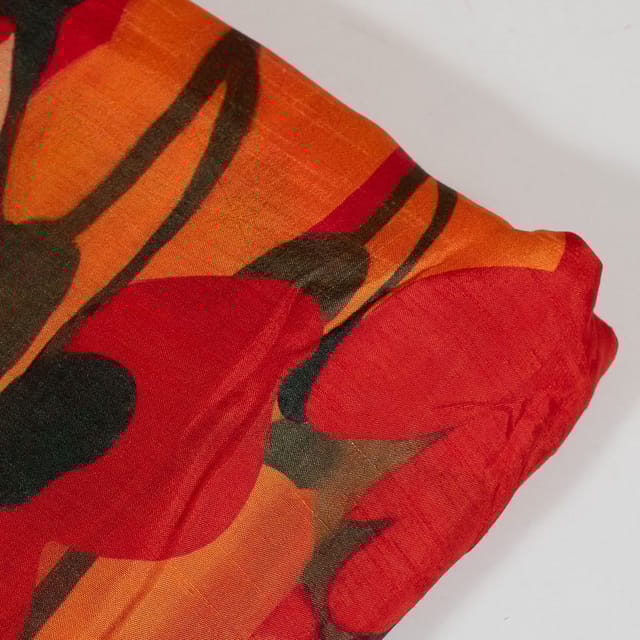 Multi Colour Dola Silk Digital Printed Fabric