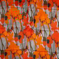 Grey Colour Dola Silk Digital Printed Fabric