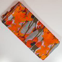 Grey Colour Dola Silk Digital Printed Fabric