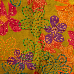 Mehendi Green Colour Dola Silk Digital Printed Fabric