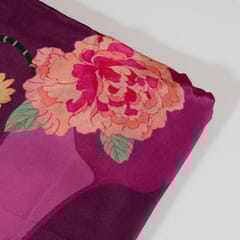Purple Colour Viscose Crepe Printed Fabric