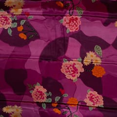 Purple Colour Viscose Crepe Printed Fabric