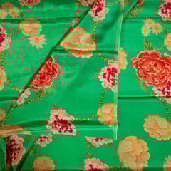 Green Colour Viscose Crepe Printed Fabric