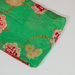 Green Colour Viscose Crepe Printed Fabric