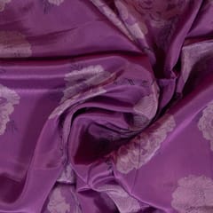 Purple Colour Viscose Crepe Printed Fabric
