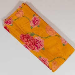 Mustard Colour Viscose Crepe Printed Fabric