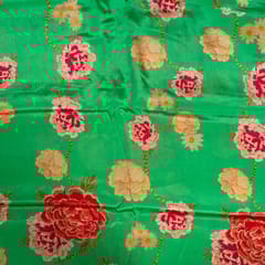 Green Colour Viscose Crepe Printed Fabric
