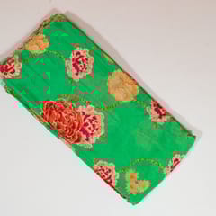 Green Colour Viscose Crepe Printed Fabric