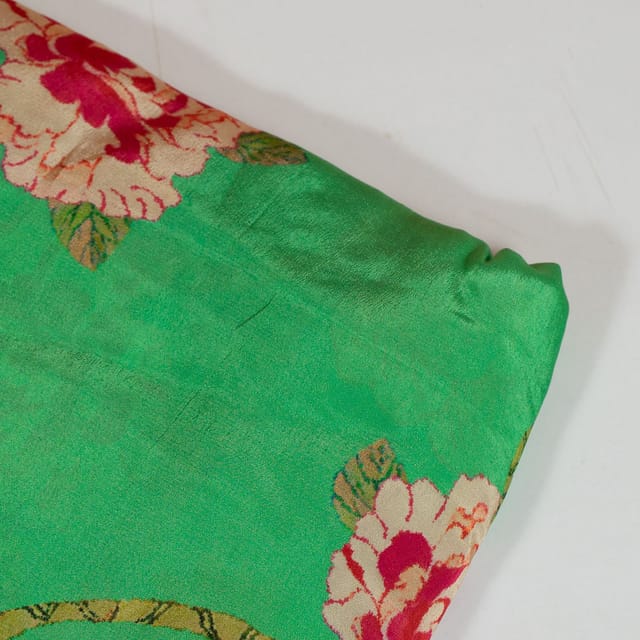 Green Colour Viscose Crepe Printed Fabric