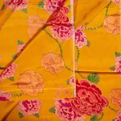 Mustard Colour Viscose Crepe Printed Fabric