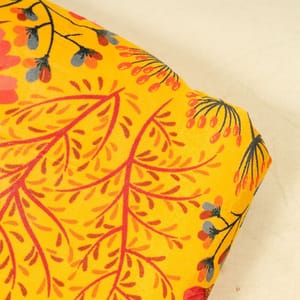 Yellow Colour Velvet Digital Printed Fabric