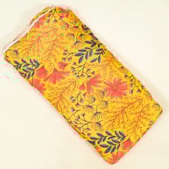 Yellow Colour Velvet Digital Printed Fabric
