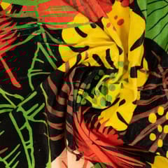 Black Colour Velvet Digital Printed Fabric