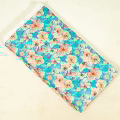 Firozi Colour Velvet Digital Printed Fabric