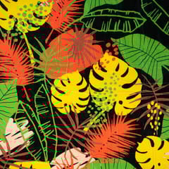 Black Colour Velvet Digital Printed Fabric