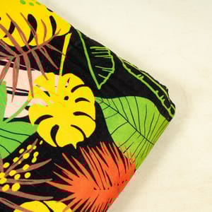 Black Colour Velvet Digital Printed Fabric