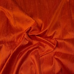 Orange Colour 70Gm Raw Silk Fabric