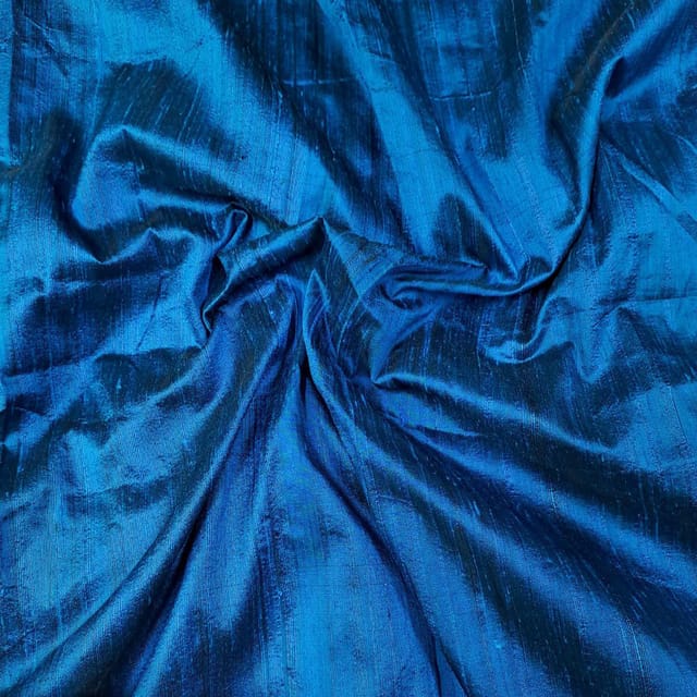 Peacock Blue Colour 70Gm Raw Silk Fabric