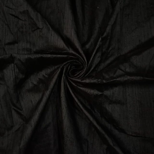 Black Colour 100Gm Raw Silk Fabric