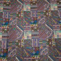 Multi Colour Semi Pashmina Printed Fabric