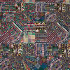 Multi Colour Semi Pashmina Printed Fabric