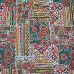 Multi Colour Semi Pashmina Printed Fabric