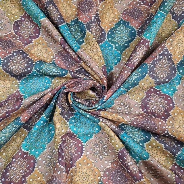 Multi Colour Semi Pashmina Printed Fabric