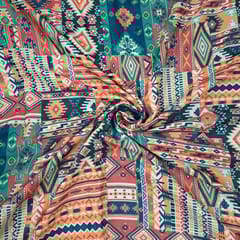 Multi Colour Semi Pashmina Printed Fabric
