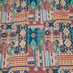 Multi Colour Semi Pashmina Printed Fabric