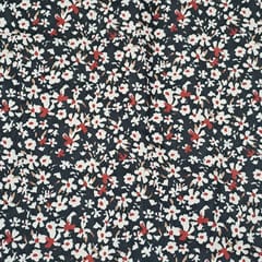 Black Colour Semi Pashmina Printed Fabric