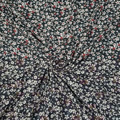 Black Colour Semi Pashmina Printed Fabric