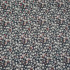 Black Colour Semi Pashmina Printed Fabric