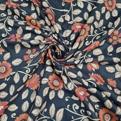 Black Colour Semi Pashmina Printed Fabric