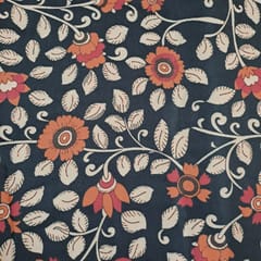 Black Colour Semi Pashmina Printed Fabric