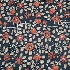 Black Colour Semi Pashmina Printed Fabric