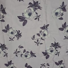 Lavender Colour Semi Pashmina Printed Fabric
