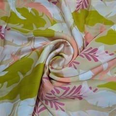 Multi Colour Satin Printed Fabric
