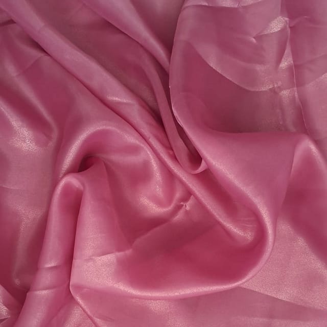Onion Pink Colour Shimmer Organza Fabric