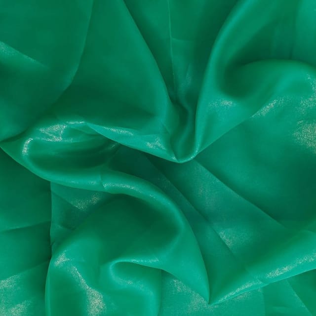 Green Colour Shimmer Organza Fabric