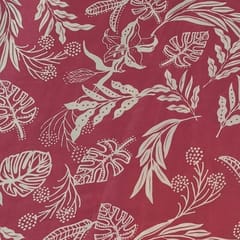 Onion Pink Colour Satin Printed Fabric