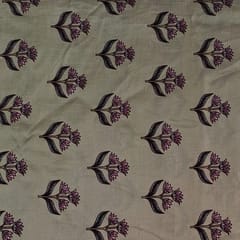 Pista Green Colour Pure Dupion Silk Printed Fabric