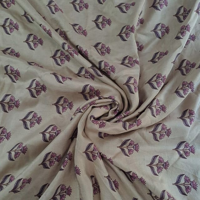 Pista Green Colour Pure Dupion Silk Printed Fabric