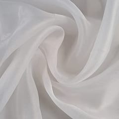 White Colour Shimmer Organza Fabric